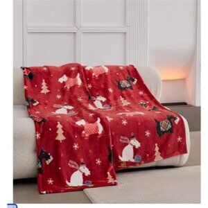Korbliss Christmas Throw Blanket 50”X 60” Premium Silky Faux Rabbit Fur